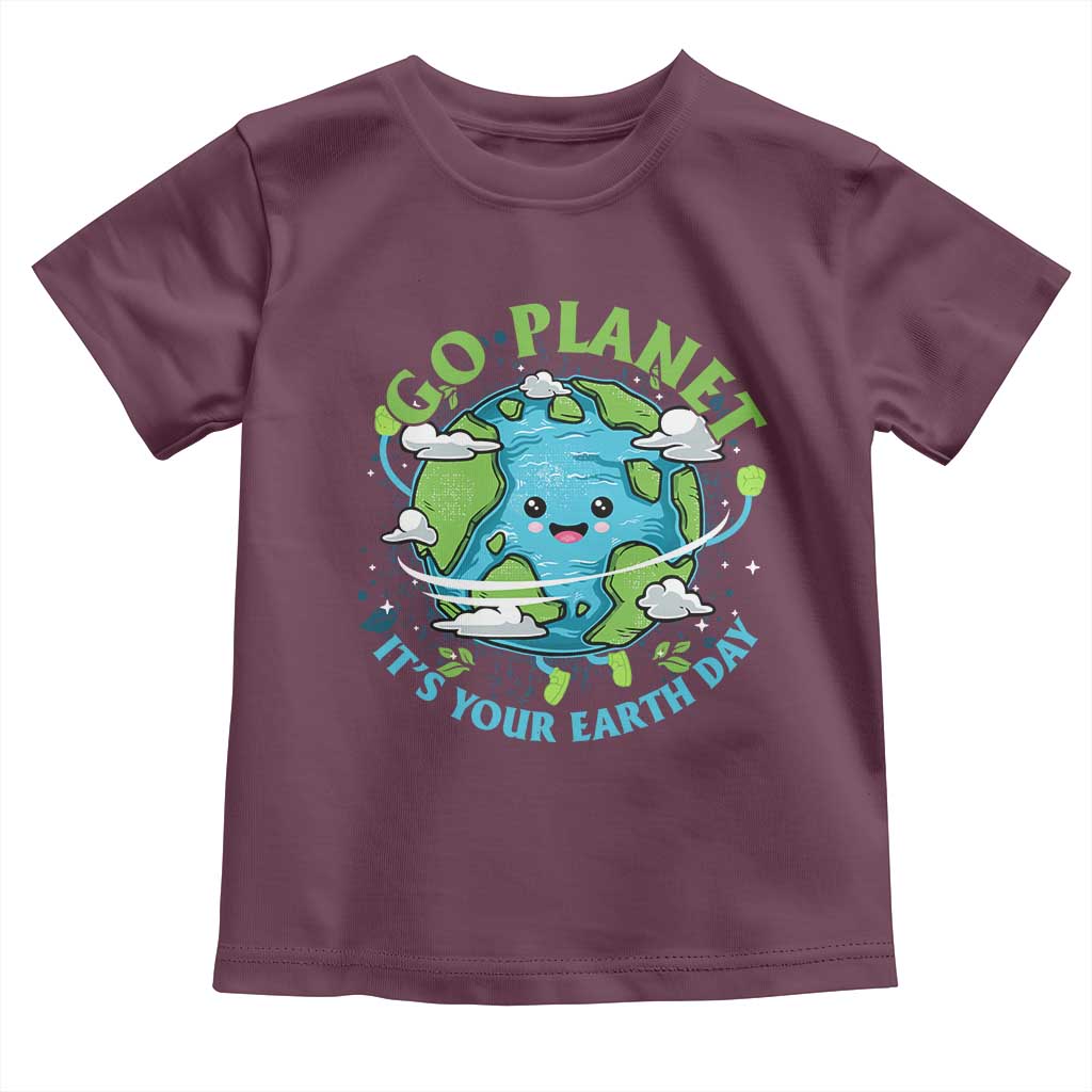Earth Day Toddler T Shirt Save the Planet 2025 TS10 Maroon Print Your Wear