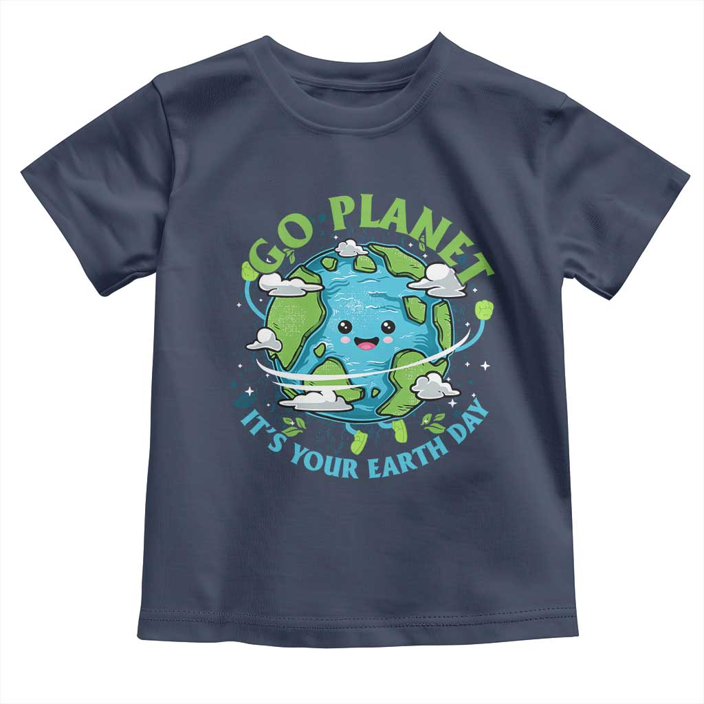 Earth Day Toddler T Shirt Save the Planet 2025 TS10 Navy Print Your Wear