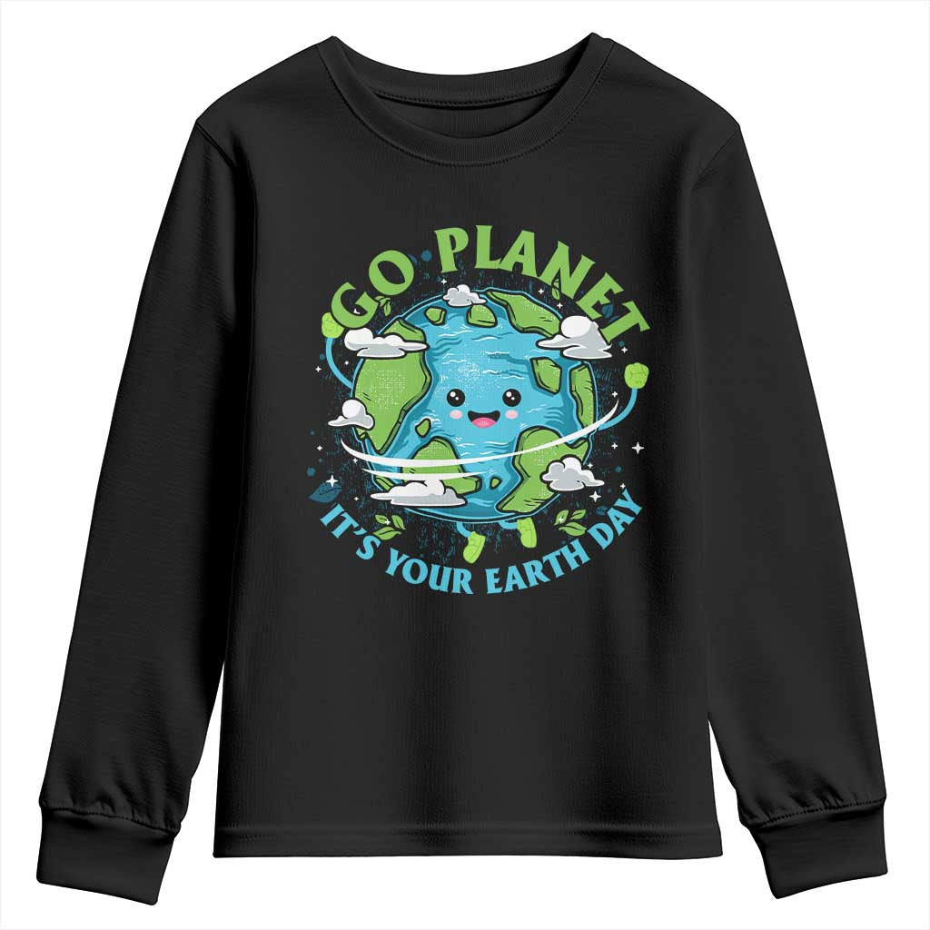 Earth Day Youth Sweatshirt Save the Planet 2025 TS10 Black Print Your Wear