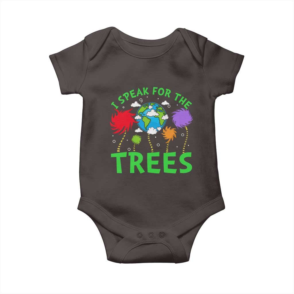 I Speak For Trees Planet Save Earth Day Baby Onesie TS10 Dark Chocolate Print Your Wear