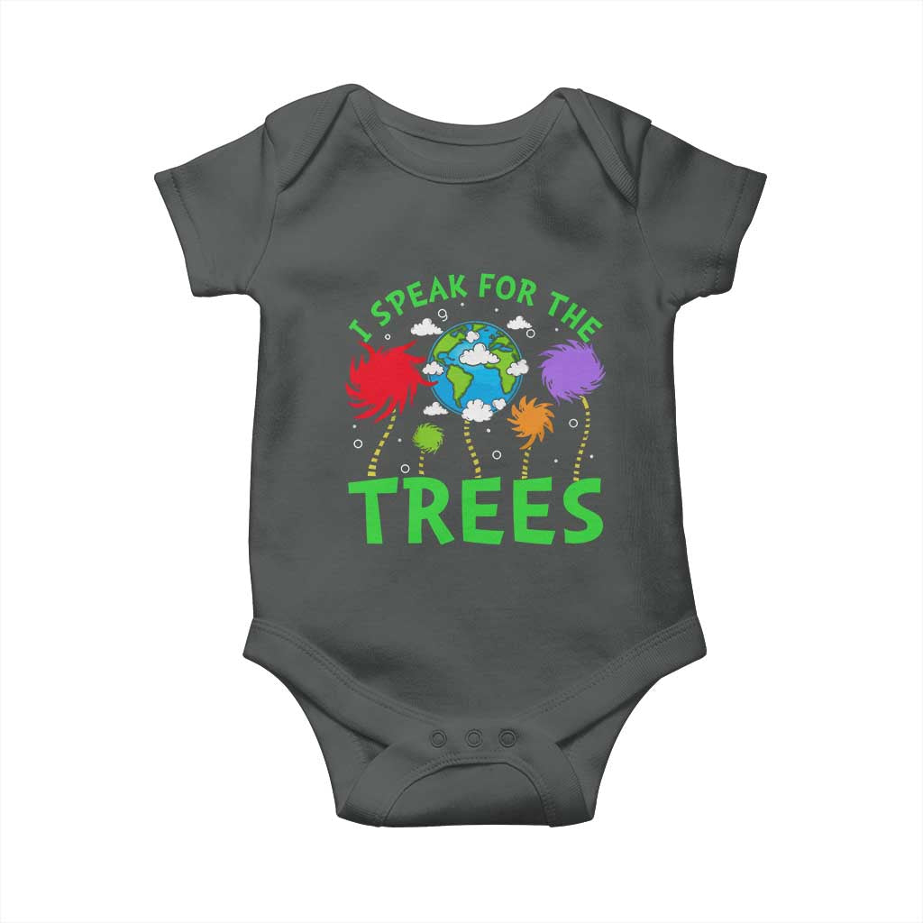 I Speak For Trees Planet Save Earth Day Baby Onesie TS10 Dark Heather Print Your Wear