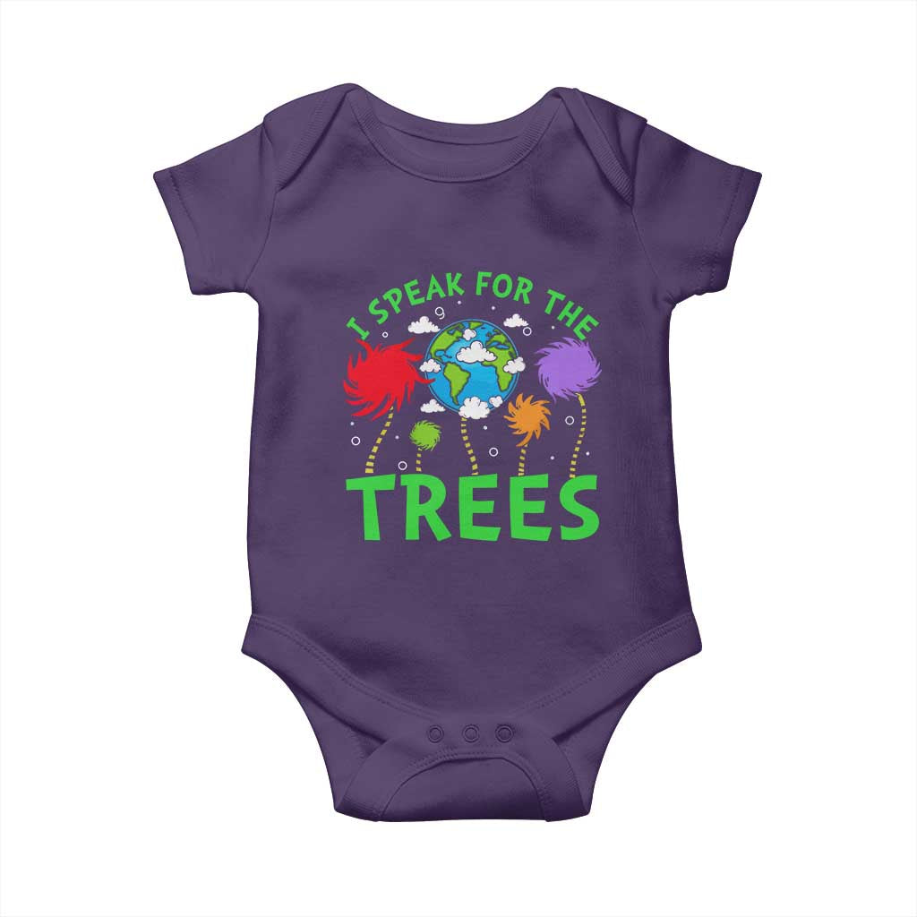 I Speak For Trees Planet Save Earth Day Baby Onesie TS10 Purple Print Your Wear