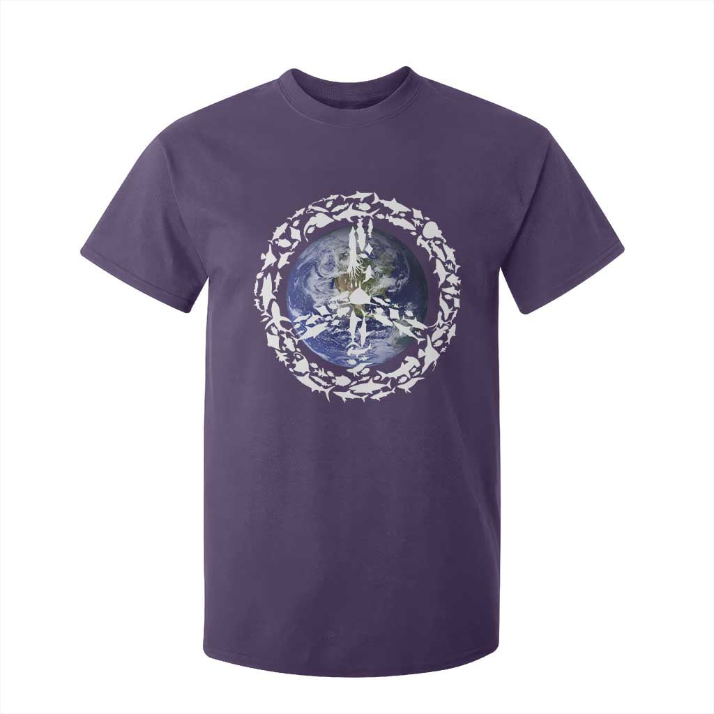 Earth Day T Shirt For Kid Save the Planet Peace Sign Positive Vibes TS10 Purple Print Your Wear