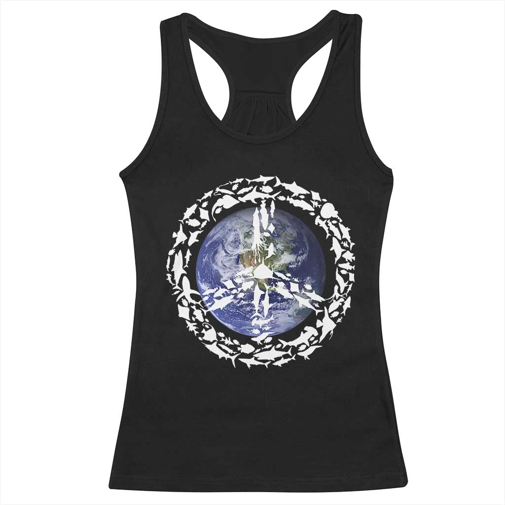 Earth Day Racerback Tank Top Save the Planet Peace Sign Positive Vibes TS10 Black Print Your Wear
