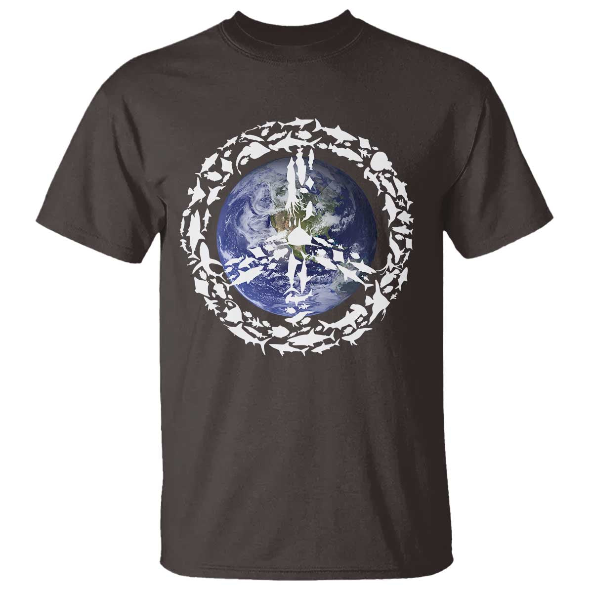 Earth Day T Shirt Save the Planet Peace Sign Positive Vibes TS10 Dark Chocolate Print Your Wear