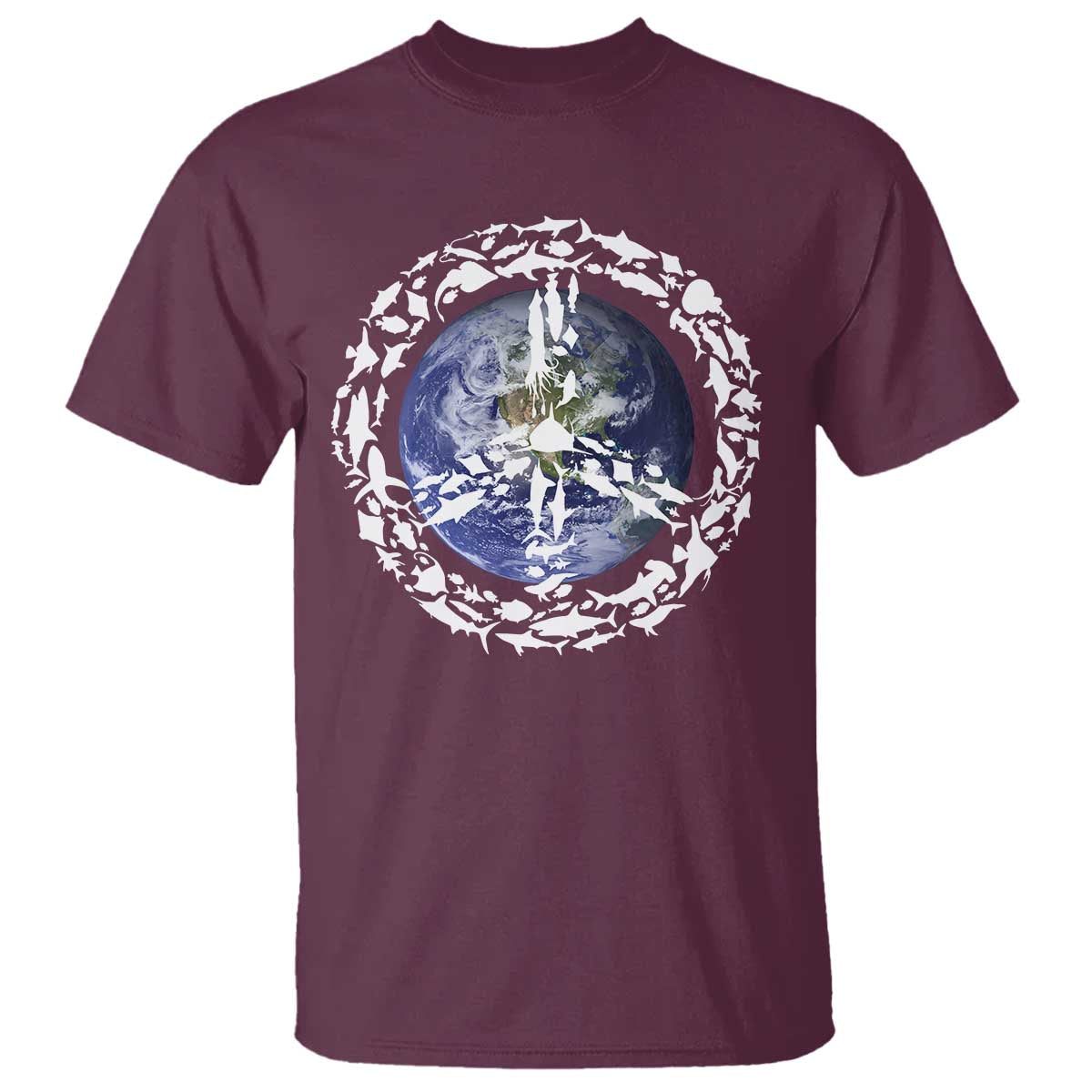 Earth Day T Shirt Save the Planet Peace Sign Positive Vibes TS10 Maroon Print Your Wear