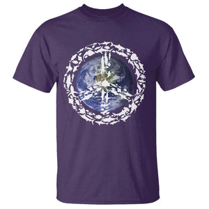Earth Day T Shirt Save the Planet Peace Sign Positive Vibes TS10 Purple Print Your Wear