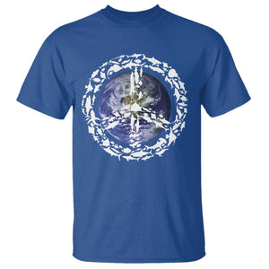 Earth Day T Shirt Save the Planet Peace Sign Positive Vibes TS10 Royal Blue Print Your Wear