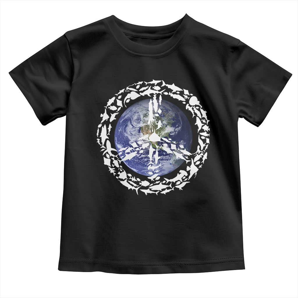 Earth Day Toddler T Shirt Save the Planet Peace Sign Positive Vibes TS10 Black Print Your Wear