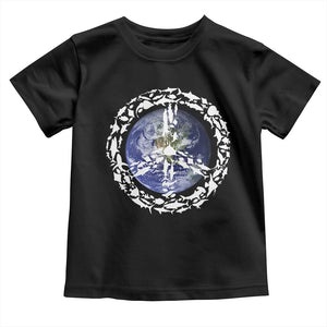 Earth Day Toddler T Shirt Save the Planet Peace Sign Positive Vibes TS10 Black Print Your Wear