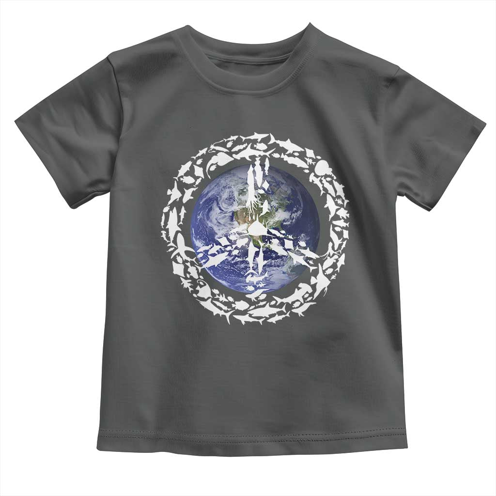 Earth Day Toddler T Shirt Save the Planet Peace Sign Positive Vibes TS10 Dark Heather Print Your Wear