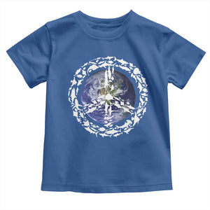 Earth Day Toddler T Shirt Save the Planet Peace Sign Positive Vibes TS10 Royal Blue Print Your Wear