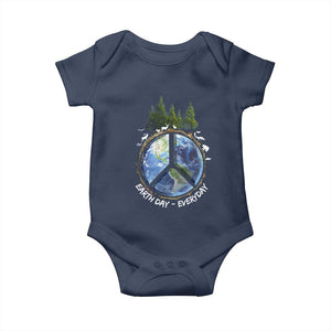 Earth Day Baby Onesie Everyday Peace Sign Positive Vibes TS10 Navy Print Your Wear