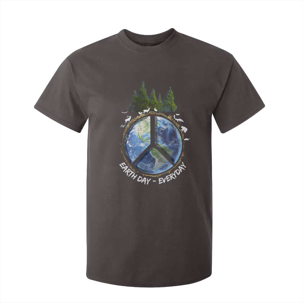 Earth Day T Shirt For Kid Everyday Peace Sign Positive Vibes TS10 Dark Chocolate Print Your Wear