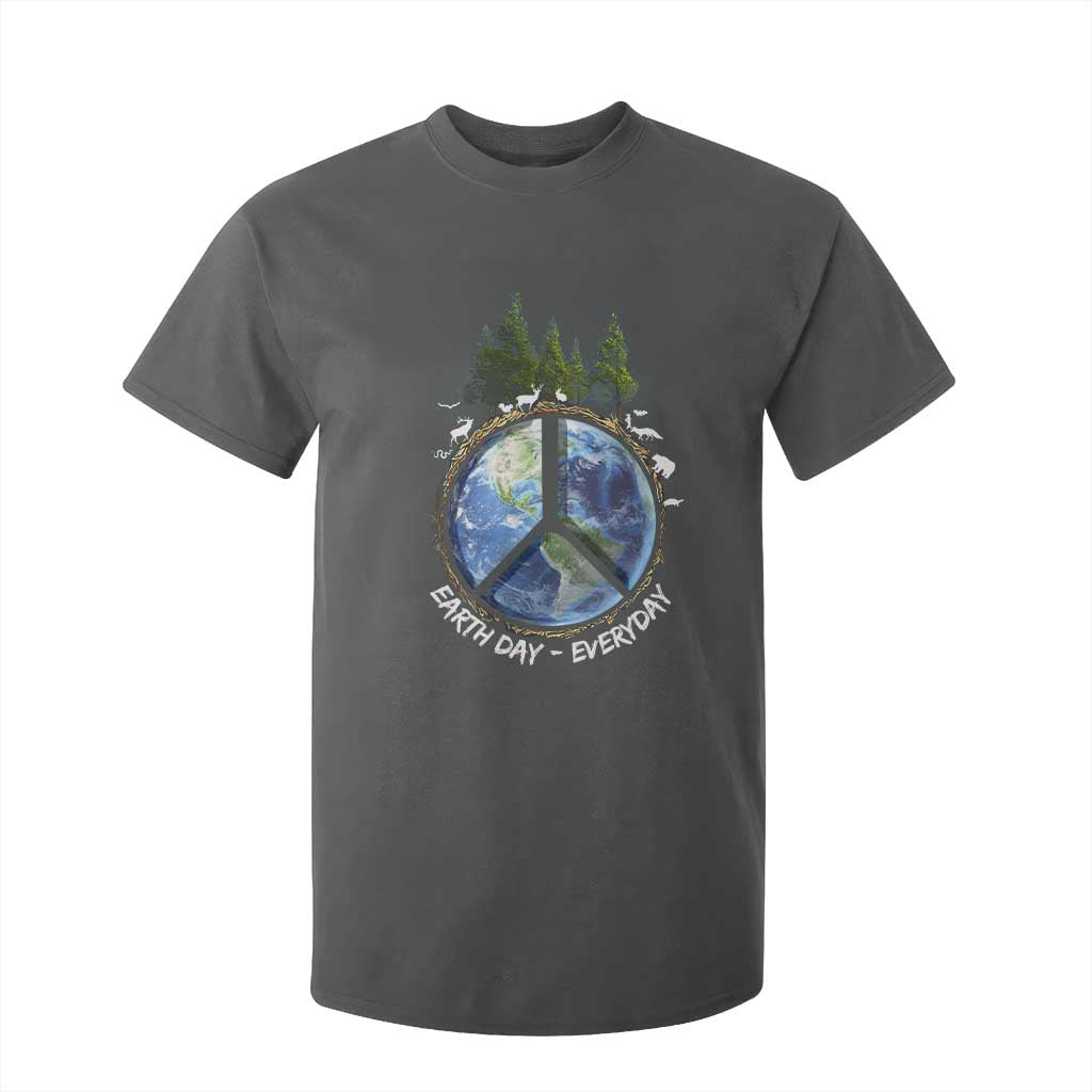 Earth Day T Shirt For Kid Everyday Peace Sign Positive Vibes TS10 Dark Heather Print Your Wear