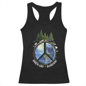Earth Day Racerback Tank Top Everyday Peace Sign Positive Vibes TS10 Black Print Your Wear