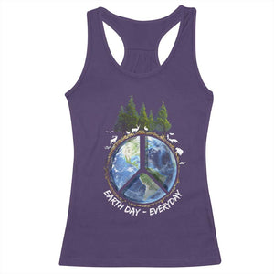 Earth Day Racerback Tank Top Everyday Peace Sign Positive Vibes TS10 Purple Print Your Wear