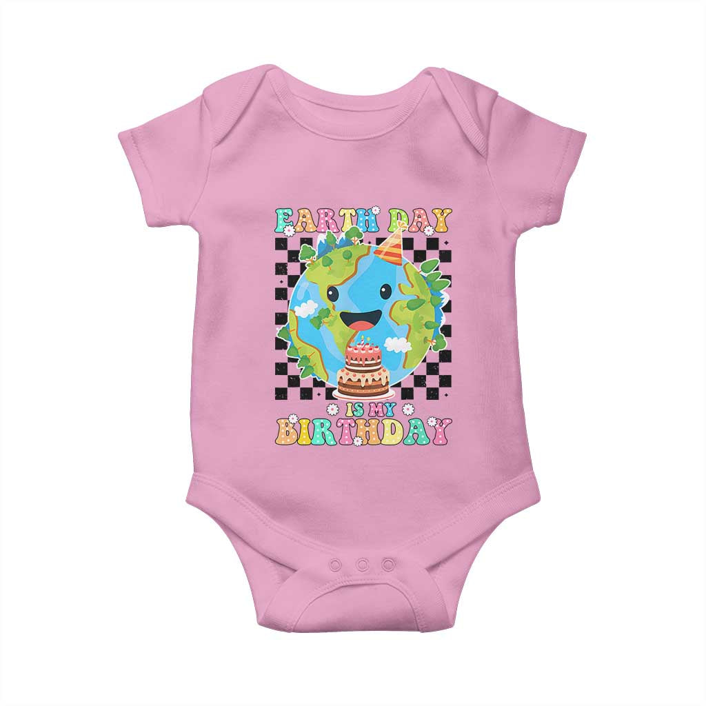 Earth Day Birthday Baby Onesie Its My Birthday April 22 TS10 Light Pink Print Your Wear