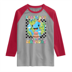 Earth Day Birthday Raglan Shirt Its My Birthday April 22 TS10 Sport Gray Red Print Your Wear