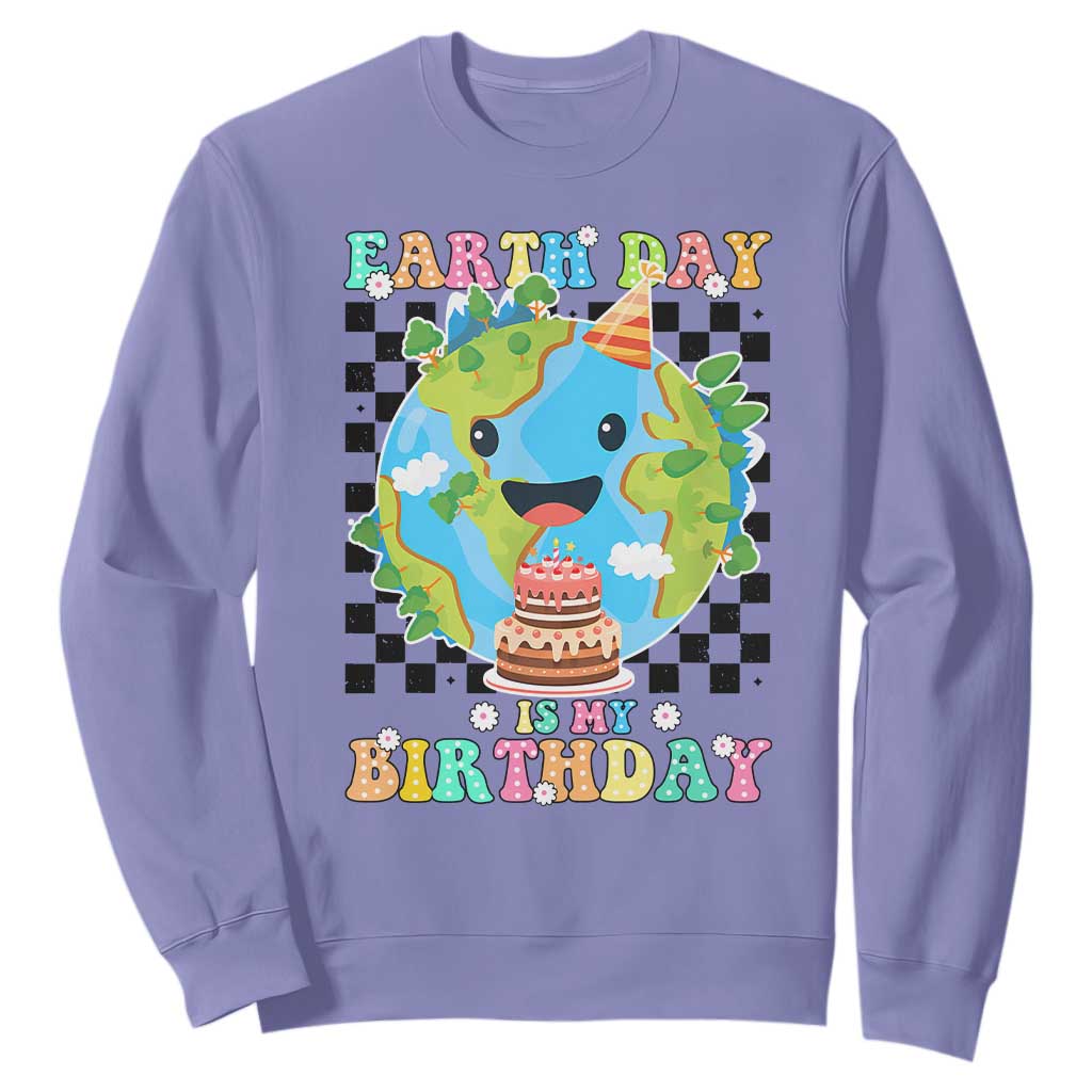 Earth Day Birthday Sweatshirt Its My Birthday April 22 TS10 Violet Print Your Wear