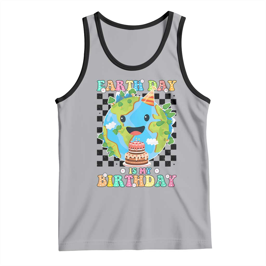 Earth Day Birthday Tank Top Its My Birthday April 22 TS10 Athletic Heather Black Print Your Wear