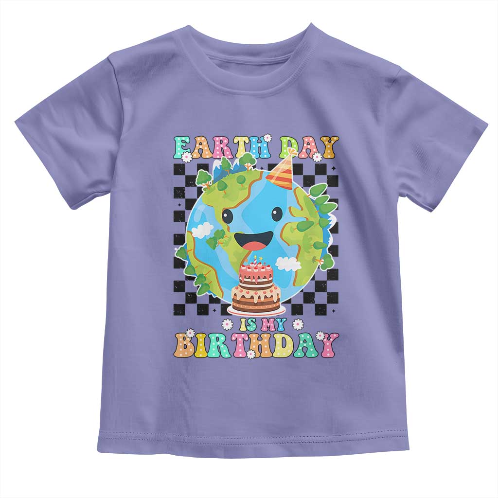 Earth Day Birthday Toddler T Shirt Its My Birthday April 22 TS10 Violet Print Your Wear