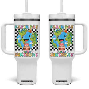 Earth Day Birthday Tumbler With Handle Its My Birthday April 22 TS10 One Size: 40 oz White Print Your Wear