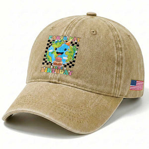 Earth Day Birthday Washed Cotton Baseball Cap Its My Birthday April 22