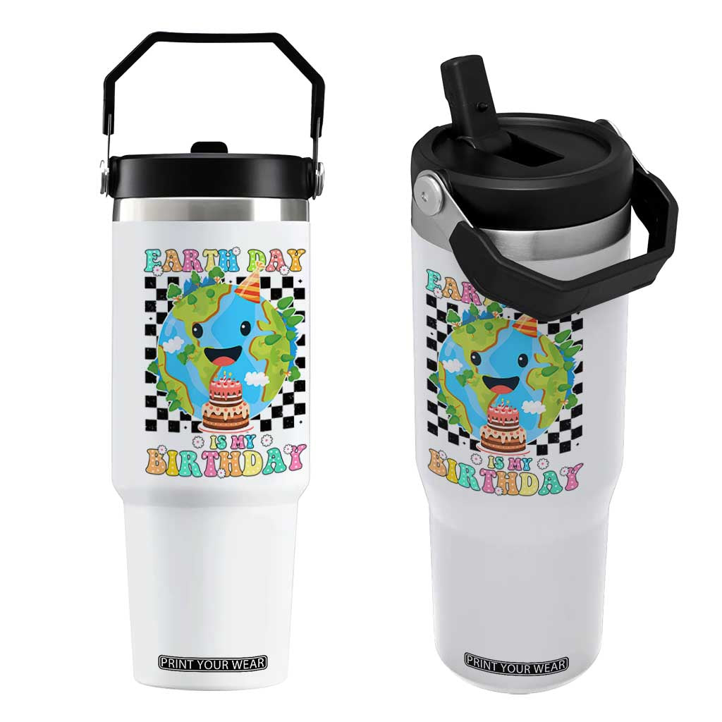 Earth Day Birthday Flip Straw Tumbler Its My Birthday April 22 TS10 One Size: 30 oz White Print Your Wear