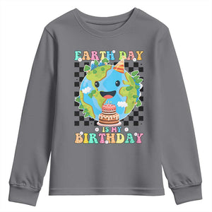 Earth Day Birthday Youth Sweatshirt Its My Birthday April 22 TS10 Charcoal Print Your Wear