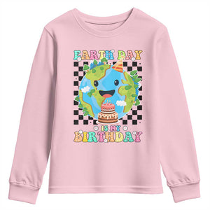 Earth Day Birthday Youth Sweatshirt Its My Birthday April 22 TS10 Light Pink Print Your Wear