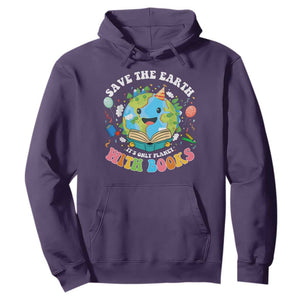 Earth Day Hoodie Save Earth Its Only Planet With Books Reader TS10 Purple Print Your Wear