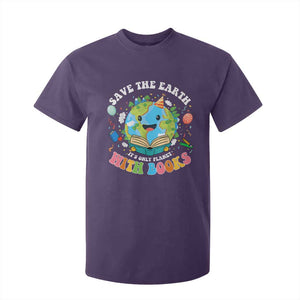 Earth Day T Shirt For Kid Save Earth Its Only Planet With Books Reader TS10 Purple Print Your Wear