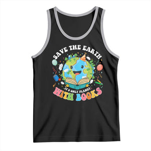 Earth Day Tank Top Save Earth Its Only Planet With Books Reader TS10 Black Athletic Heather Print Your Wear