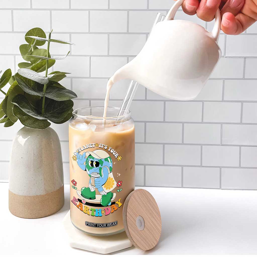 Earth Day Glass Can Cute Go Planet Its Your Earthday Groovy TS10 Print Your Wear