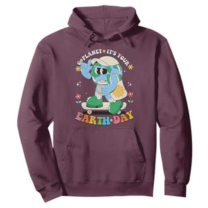 Earth Day Hoodie Cute Go Planet Its Your Earthday Groovy TS10 Maroon Print Your Wear