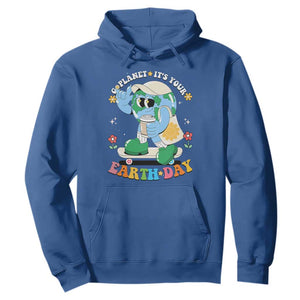 Earth Day Hoodie Cute Go Planet Its Your Earthday Groovy TS10 Royal Blue Print Your Wear
