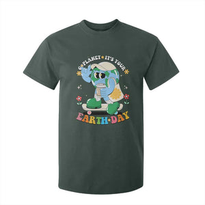 Earth Day T Shirt For Kid Cute Go Planet Its Your Earthday Groovy TS10 Dark Forest Green Print Your Wear