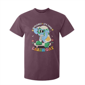 Earth Day T Shirt For Kid Cute Go Planet Its Your Earthday Groovy TS10 Maroon Print Your Wear