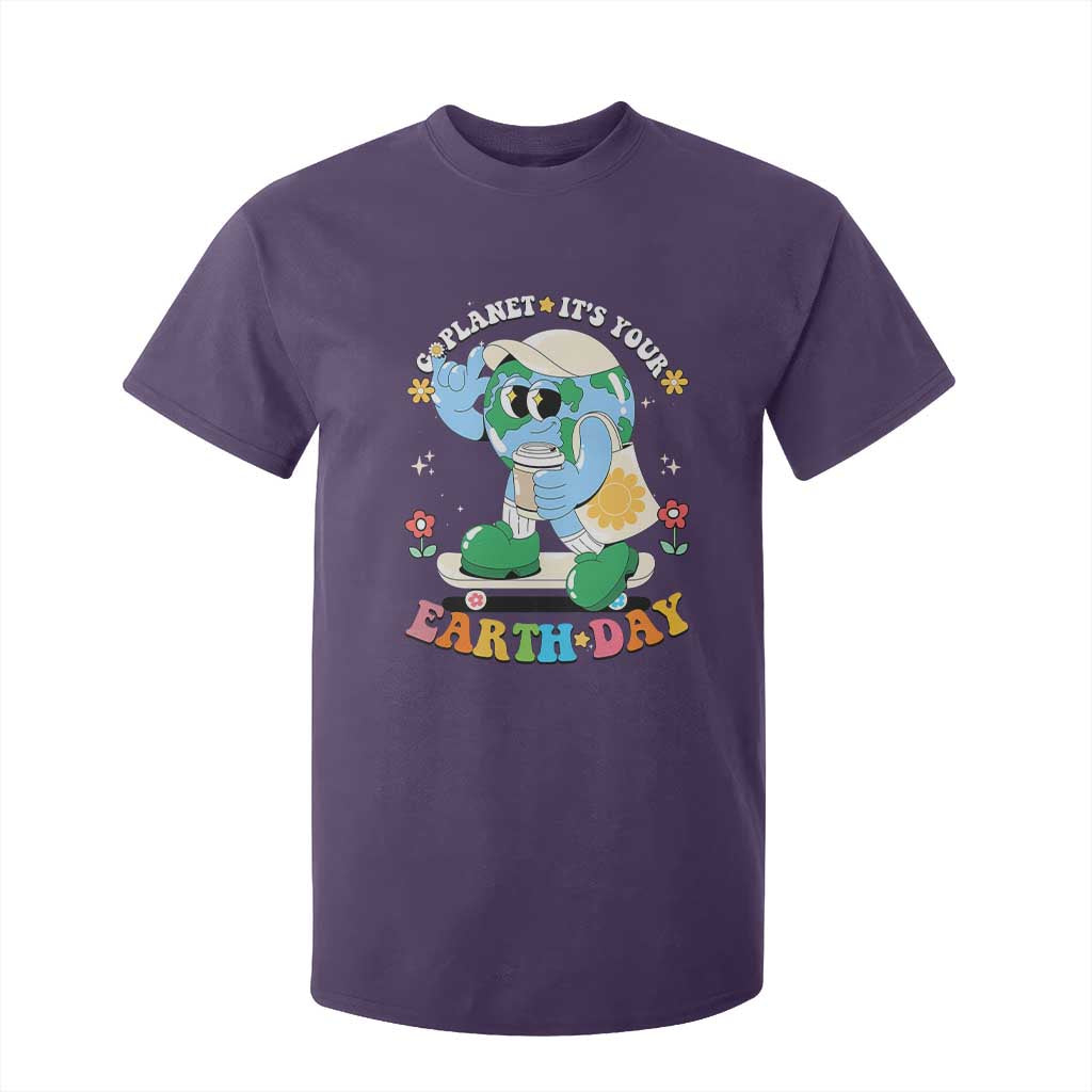 Earth Day T Shirt For Kid Cute Go Planet Its Your Earthday Groovy TS10 Purple Print Your Wear