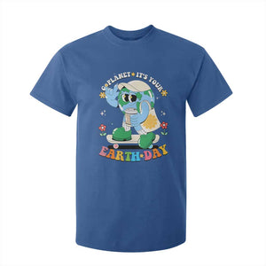 Earth Day T Shirt For Kid Cute Go Planet Its Your Earthday Groovy TS10 Royal Blue Print Your Wear