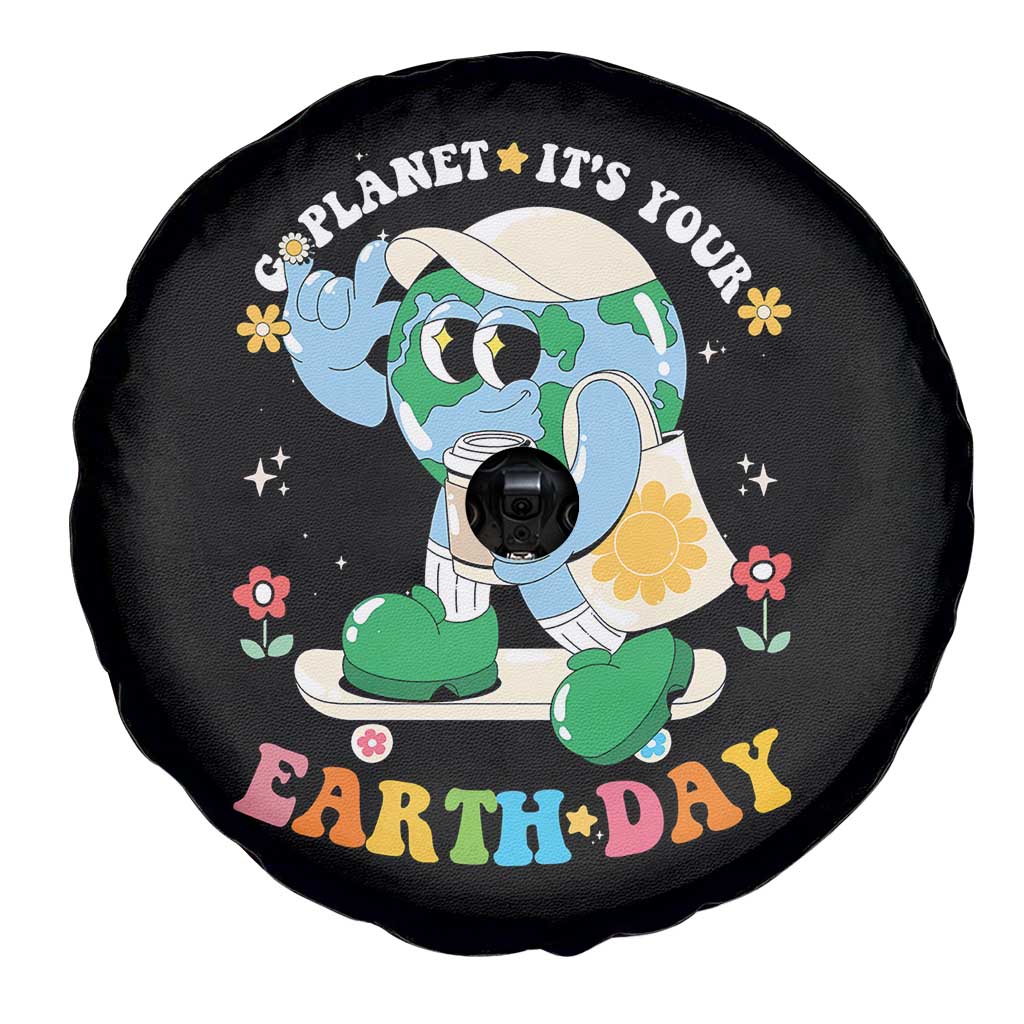 Earth Day Spare Tire Cover Cute Go Planet Its Your Earthday Groovy TS10 Print Your Wear