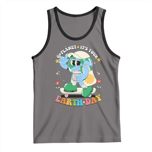 Earth Day Tank Top Cute Go Planet Its Your Earthday Groovy TS10 Deep Heather Black Print Your Wear
