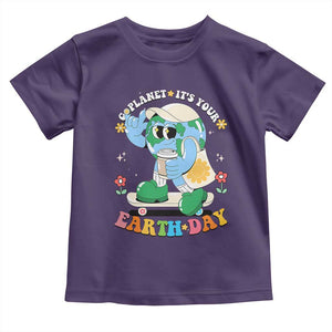Earth Day Toddler T Shirt Cute Go Planet Its Your Earthday Groovy TS10 Purple Print Your Wear