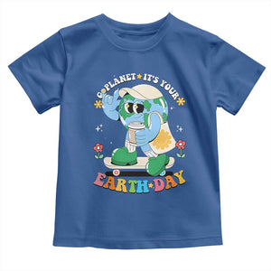 Earth Day Toddler T Shirt Cute Go Planet Its Your Earthday Groovy TS10 Royal Blue Print Your Wear