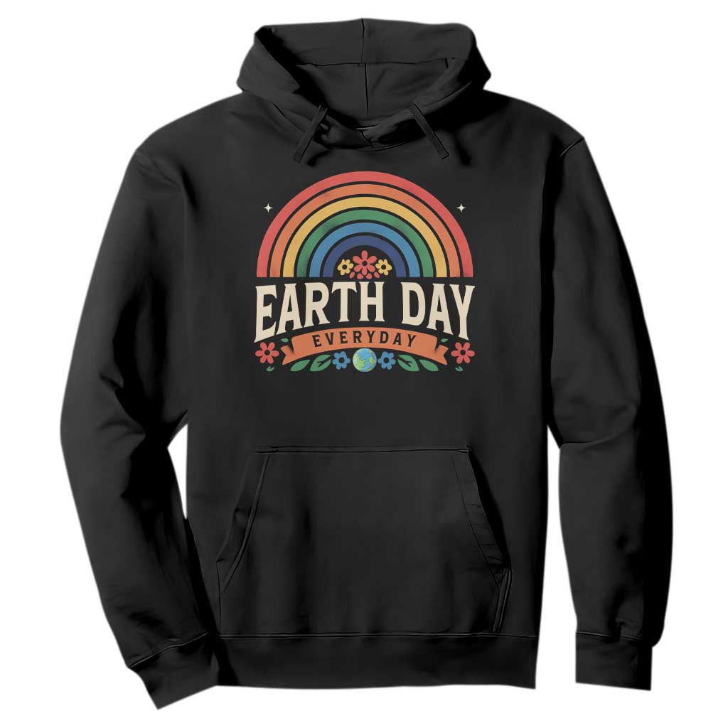 Earth Day Hoodie Everyday Retro Rainbow TS10 Black Print Your Wear