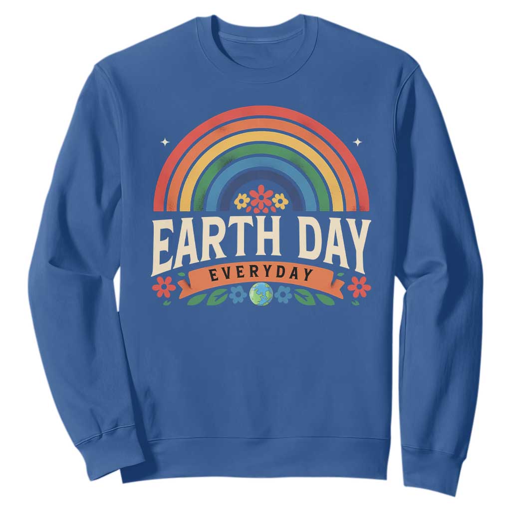Earth Day Sweatshirt Everyday Retro Rainbow TS10 Royal Blue Print Your Wear
