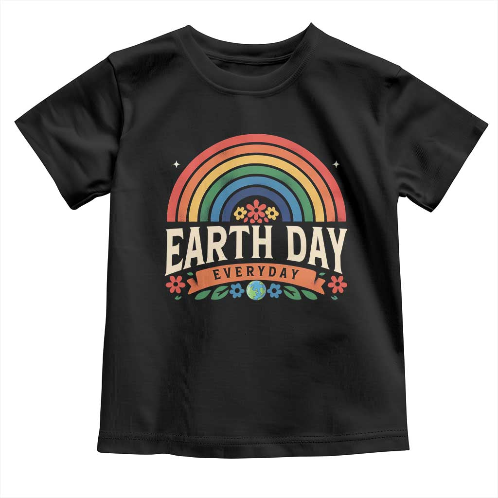 Earth Day Toddler T Shirt Everyday Retro Rainbow TS10 Black Print Your Wear
