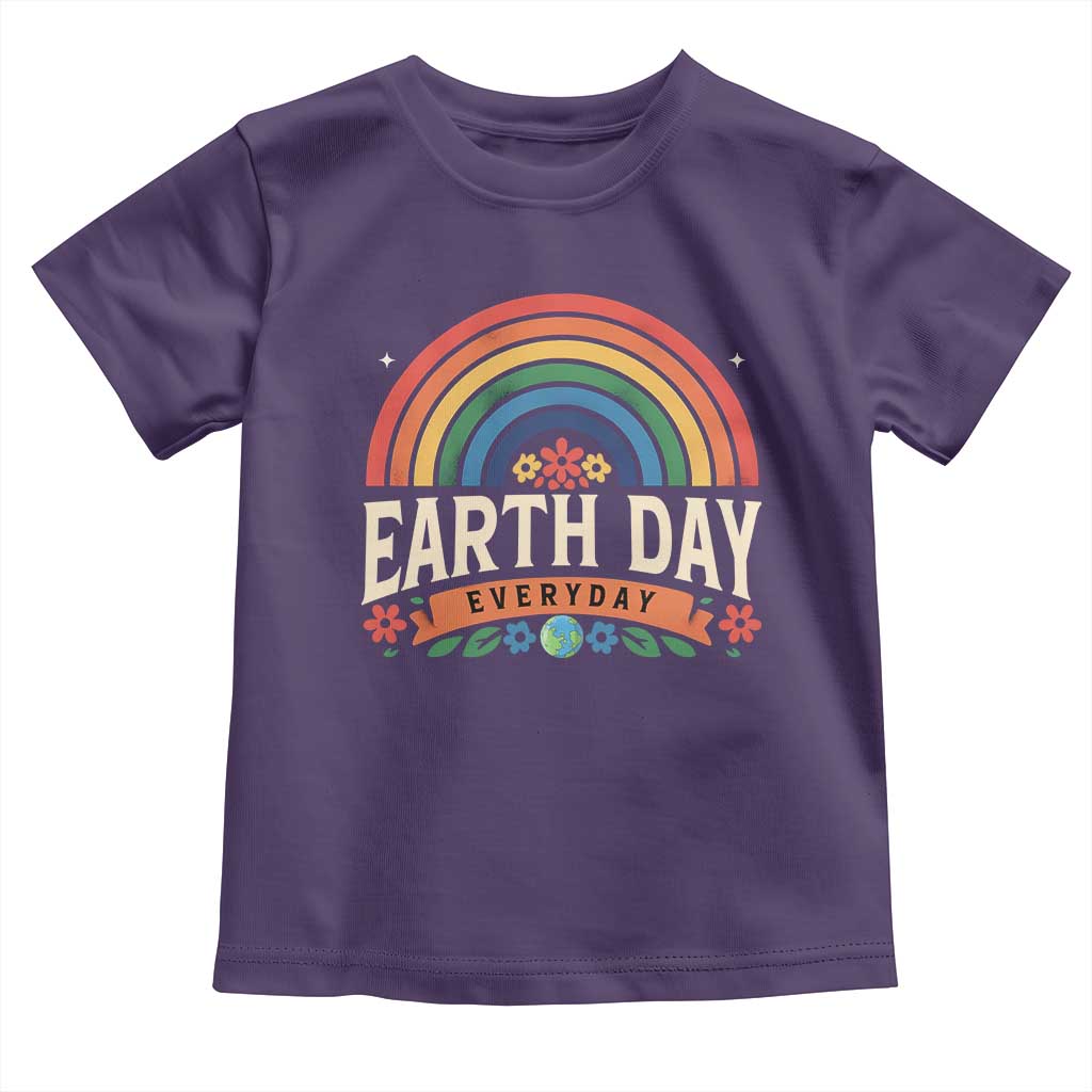 Earth Day Toddler T Shirt Everyday Retro Rainbow TS10 Purple Print Your Wear