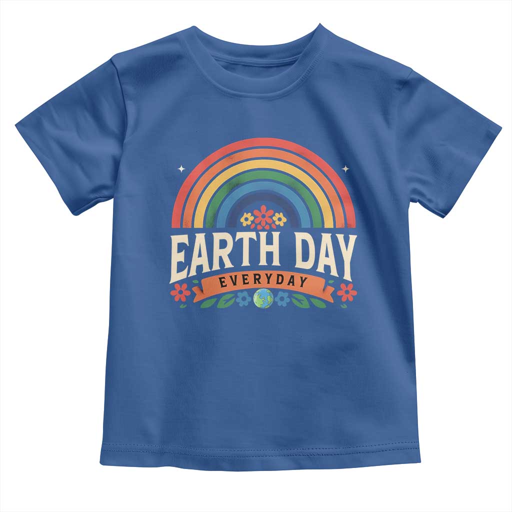 Earth Day Toddler T Shirt Everyday Retro Rainbow TS10 Royal Blue Print Your Wear